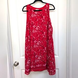 Max Studio Red Floral and  Sleeveless Dress